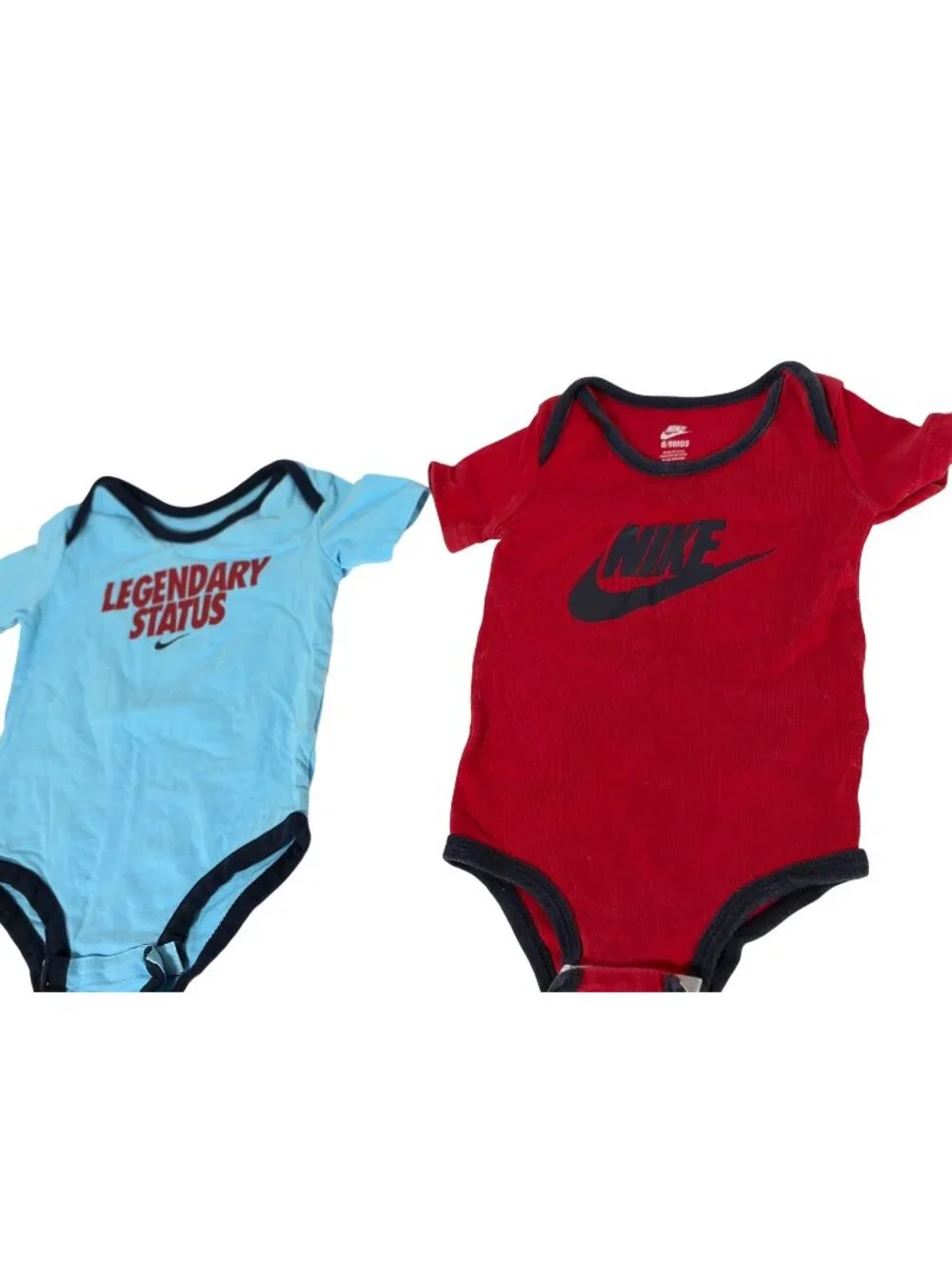 Nike Lot of 2 Blue Red Infant Baby Size 6 9 Months 1 piece bodysuits